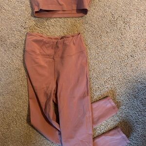 MATE the Label High-Rise Leggings in Dusty Rose